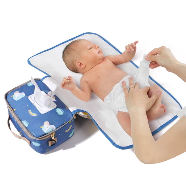 Sunveno Sac à Couches avec Matelas à Langer, Sac à Langer Imperméable et Portable