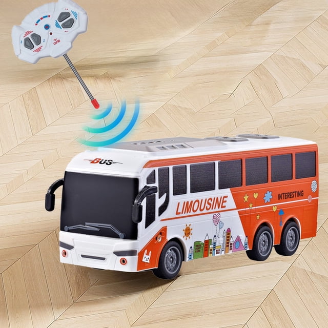 karymi Four Way LED Simulation Bus Children's Travel Bus Remote Control Bus Toy Car Model Toy Family Gifts Deal