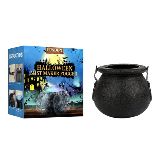 Witch Halloween Decorations Halloween Led Fog Maker Decoration Witch Cauldron Water Fountain Pool wtih Halloween Horror Stickers Sticker Maker Machine