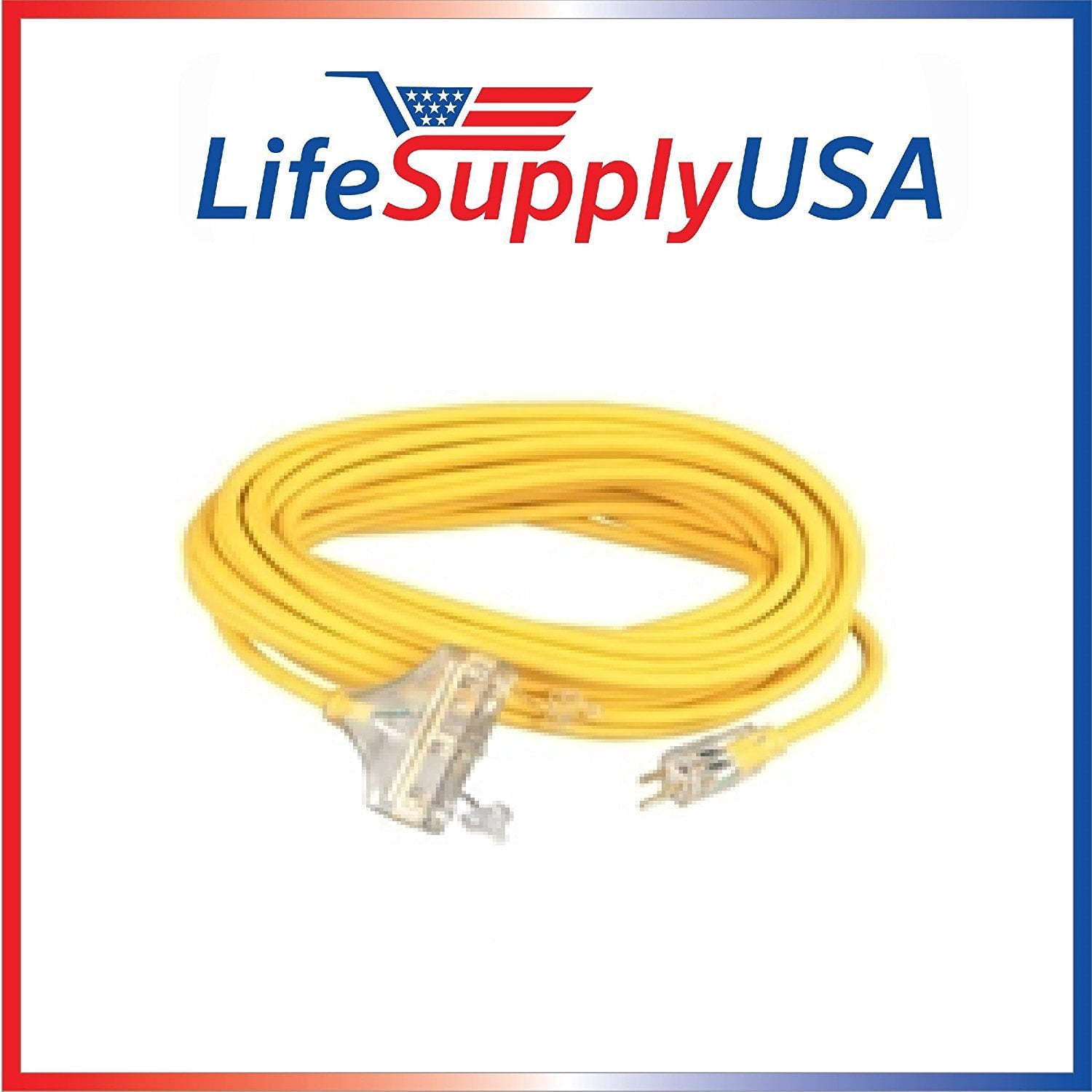 12/3 Gauge 75 ft. Tri-Source SJT 3 Outlet Lighted Extension Cord (75 ft.)