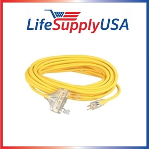 12/3 Gauge 75 ft. Tri-Source SJT 3 Outlet Lighted Extension Cord (75 ft.)