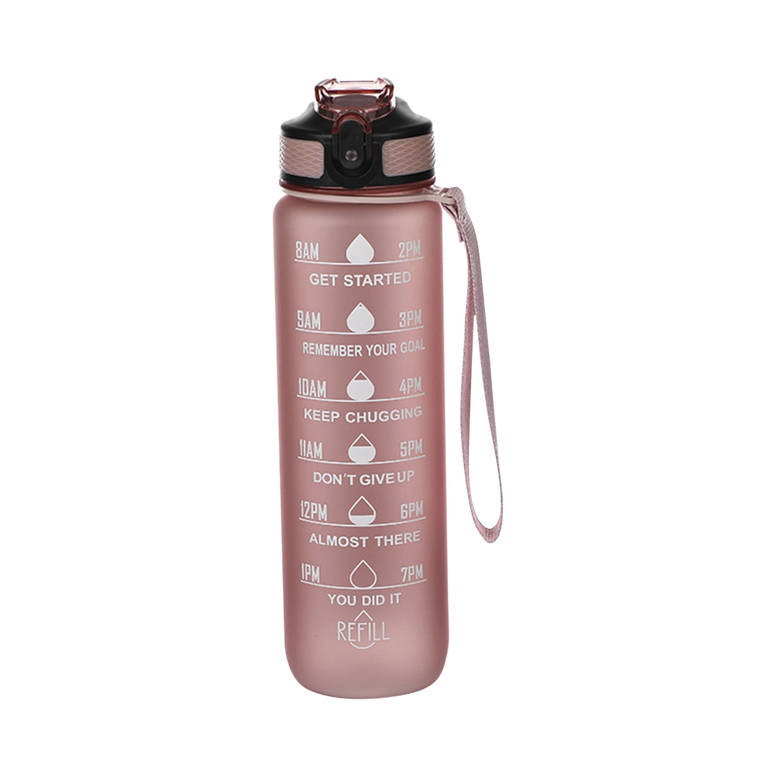 Dvkptbk Water Bottle Motivational Water Bottle with Time Marker 32oz Squeezing Ejection Opening BPA Free with Leakproof Wide Mouth and Fast Water Flowing for Outdoor Sport on Clearance