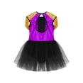 thumbnail image 4 of Yhong Justaucorps de Danse Ballet à Franges pour Filles Robe Tutu Costume de Cirque Halloween Cosplay Fête Violet 12, 4 of 5