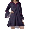 thumbnail image 3 of Moomaya Robes de Plage Imprimées Femmes Robe Aguichant Robes Mini Brodées pour Femmes, 3 of 4