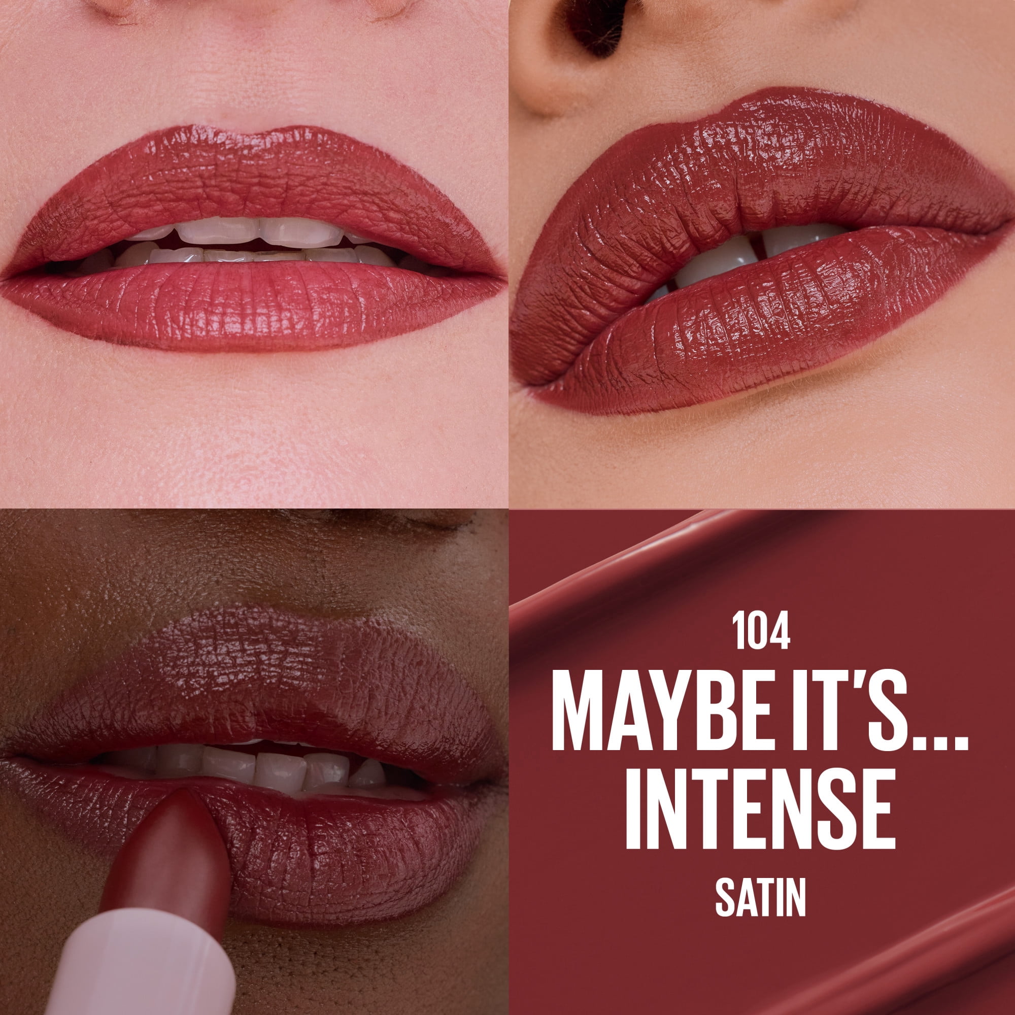 Rouge à Lèvres Sérum Maybelline New York Finition Satiné, Maybe It's…Intense 104, 3.4g
