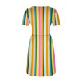 thumbnail image 5 of Birdeem Robe Femme Décontractée Aguichant Mode Été Manches Courtes Ample Imprimée Ajustée Poche Boutons Col en V, 5 of 5