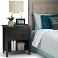 thumbnail image 1 of Warm Shaker Solid Wood 24 inch Wide Rustic Bedside Nightstand Table in Dark Brown, 1 of 5