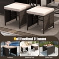 thumbnail image 4 of Gymax Set Of 9 Patio Dining Set w/Tempered Glass Table & Ottoman Removable Cushions, 4 of 7