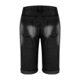 thumbnail image 4 of hotojiny Men's Denim Shorts Trendy Button Slim Fit Stretch Short Jeans Vintage Ripped Summer Jean Shorts with Pockets, 4 of 6