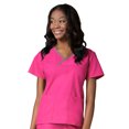 thumbnail image 1 of Maevn Core Contrast Y-Neck Mock Wrap Scrub Top [XXS - 5XL, FREE SHIPPING], 1 of 1