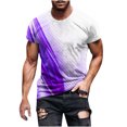 thumbnail image 1 of Qertyioot T-Shirt à Manches Courtes pour Hommes, Col Rond, Imprimé, Entraînement Physique, Sport, en Solde, 1 of 5