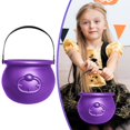 thumbnail image 1 of 8 Inch Plastic Cauldron Kettle For St. Day And Halloween Large Bucket For Table Decorations Centerpieces, 1 of 8