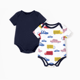 thumbnail image 1 of PatPat Bamboo Baby Boy/Girl 2-Pack Solid&Printed Rompers Set, 1 of 5