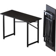 thumbnail image 4 of Folding Computer Desk inch Writing Gaming Computer Camping Desk  No Assembly Required Home Office Table  Mahogany, 4 of 6