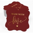 thumbnail image 2 of Inkdotpot Pack Of 100 Real Gold Foil Bracket Shape Paper Tags Made With Love Wedding Favor Hang Tags, 2 of 7
