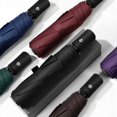 thumbnail image 4 of 1 PACK Travel Umbrella Windproof 8 RIBS Auto Open & Close Collapsible Folding Small Compact Umbrella for Rain Brown, 4 of 5