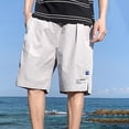thumbnail image 1 of cllios Swim Trunks Men Summer Quick Dry Elastic Waist Beach Shorts Plus Size Drawstring Board Shorts Pocket Tropical Print Swimwear, 1 of 4