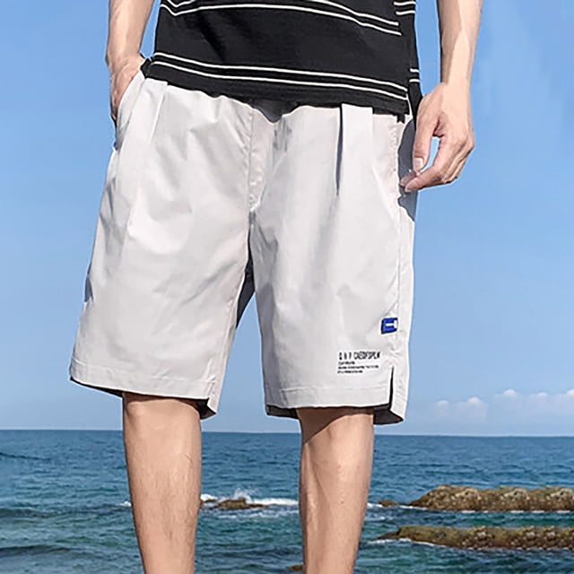 cllios Swim Trunks Men Summer Quick Dry Elastic Waist Beach Shorts Plus Size Drawstring Board Shorts Pocket Tropical Print Swimwear