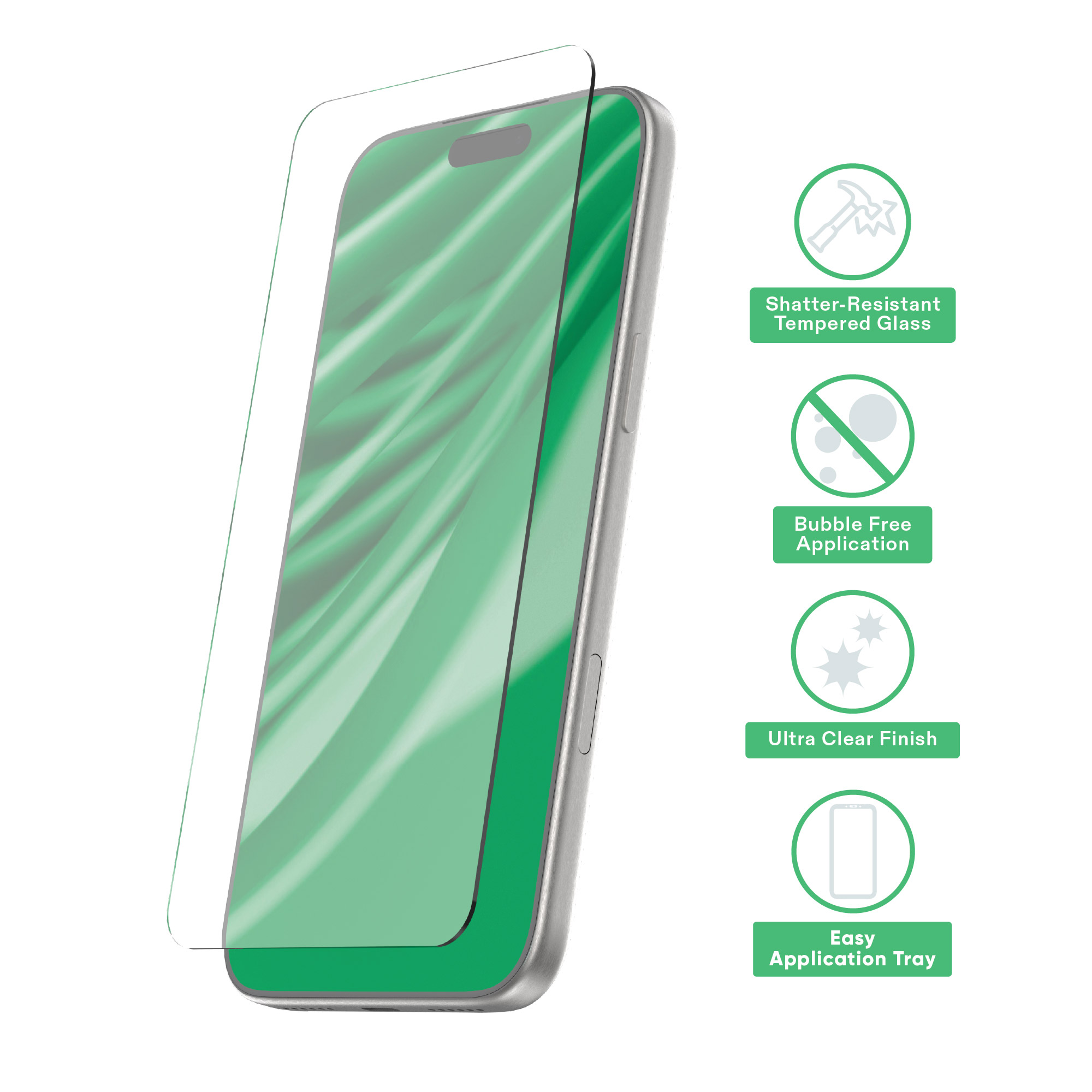 Coque de téléphone compatible avec MagSafe (Clair) et protecteur d'écran en verre avec plateau d'application facile pour iPhone 17e / iPhone 16e / iPhone 15 / iPhone 14 / iPhone 13