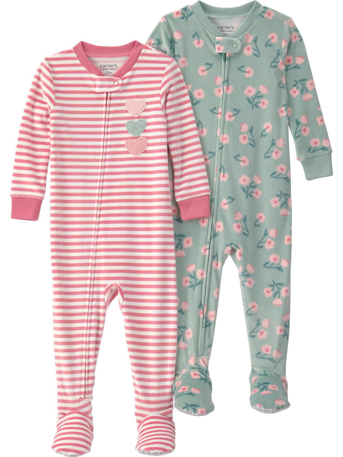 Pyjamas une pièce Carter's Child of Mine pour bébé et petite fille, lot de 2