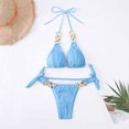thumbnail image 1 of zanvin Maillots de Bain Taille Haute pour Femmes Ensembles Bikini Deux Pièces, Bleu Ciel, m, 1 of 6