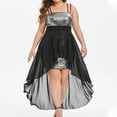 thumbnail image 1 of LOVZFMLL Robe de Soirée Ample à Bretelles Aguichant à Paillettes pour Femme Grande Taille Noir 4TG, 1 of 7