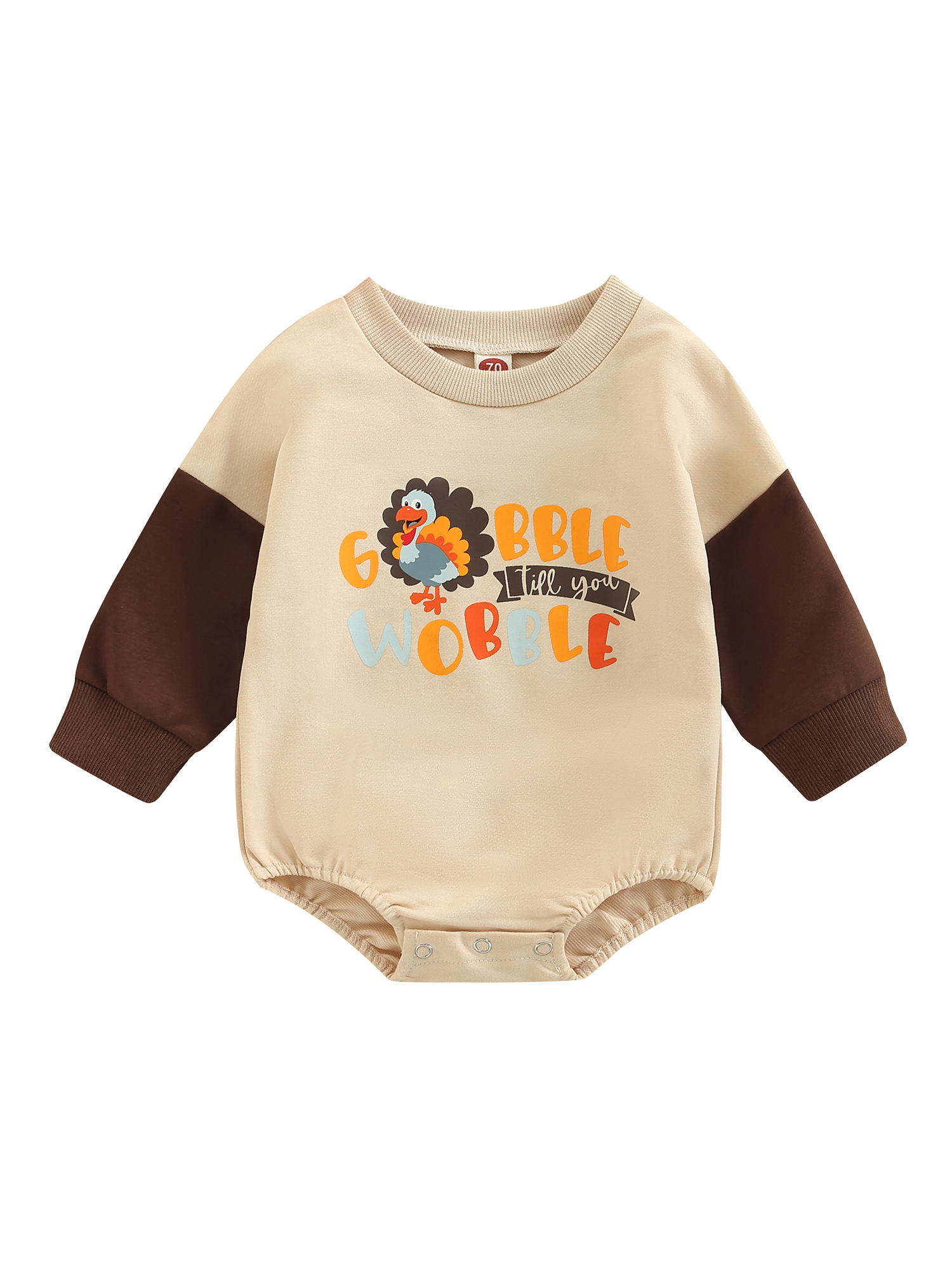 Faithtur Barboteuse de l'Action de Grâce pour Bébés Garçons Filles, Manches Longues Col Rond Imprimé Dinde