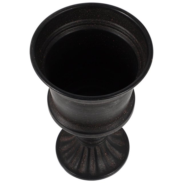 KEINXS Black Tall Urn Planter Tree Pots Outdoor Large Flowerpot Simple Vase