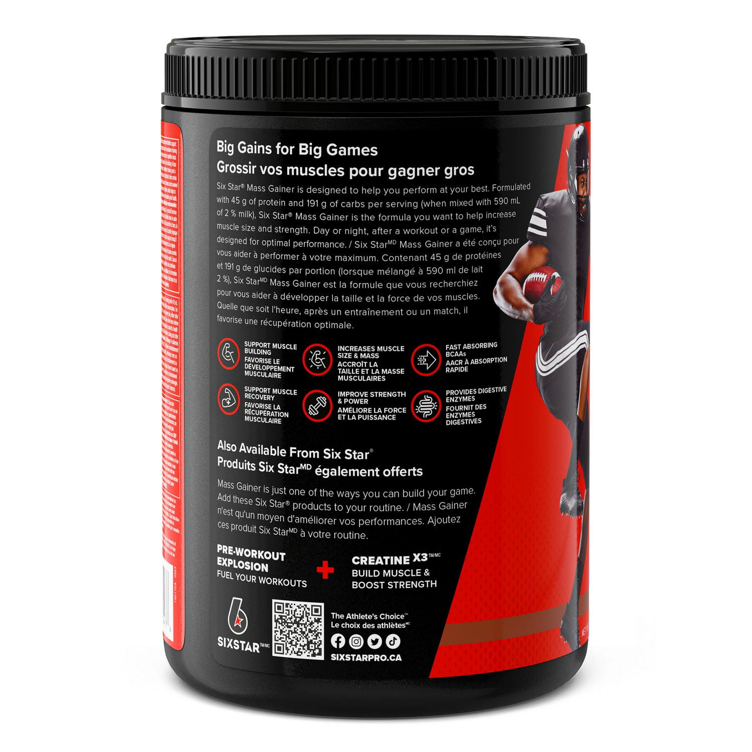 Poudre pour augmenter la masse musculaire au triple chocolat de Six Star