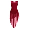 thumbnail image 1 of Miaeowve Robe de Danse Sans Manches en Tulle pour Filles, Ourlet Asymétrique, Bourgogne 8, 1 of 7
