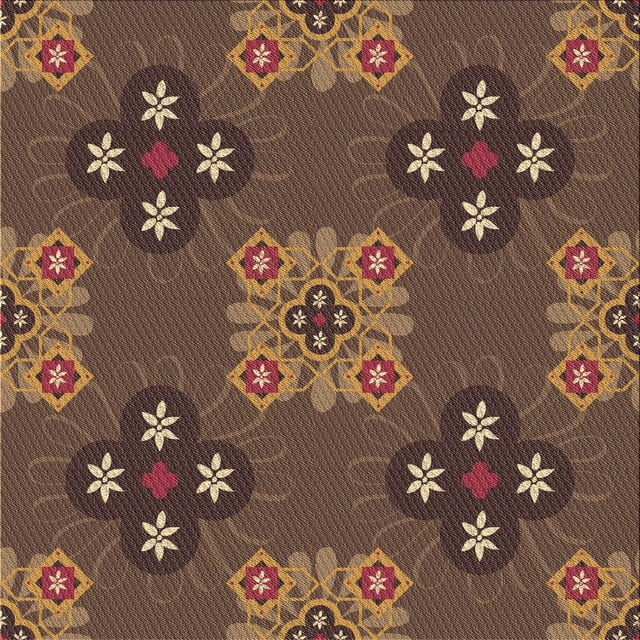 Ahgly Company Tapis d'Intérieur Lavable à la Machine, Carré, Transitionnel, Rouge Brun, Tapis de Zone, 5 Pieds Carré