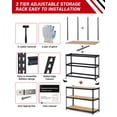 thumbnail image 2 of Étagère de Rangement de Cuisine en Métal Robuste à 3 Niveaux Réglables - Support d'Organisation Utilitaire - Capacité de 1320 Lb - pour Garage, Garde-Manger, Entrepôt - Noir, Taille : 150x60x91,2 cm, 2 of 8