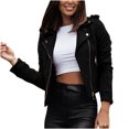 thumbnail image 2 of EGNMCR Veste à Manches Longues pour Femmes, Sans Capuche, Décontractée, Cardigan à Manches Longues, Fermeture Éclair Courte, 2 of 9