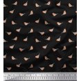 thumbnail image 2 of Soimoi Black Rayon Fabric American Robin Bird Print Fabric by The Yard 56 Inch Wide, 2 of 5