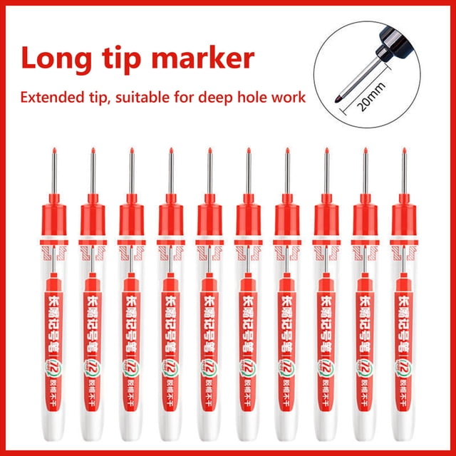 TopLLC Permanent Markers Carpenter Ink Marker Pens Upgrade Colorful Carpenter Pen Construction Markers Marking Tool For Bathroom Woodworking 4 Color 3ml Marker pen