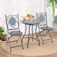 thumbnail image 2 of Costway Ensemble de 4 Chaises Mosaïque pour Patio avec Dossier Décoratif Cadre Robuste, 2 of 8