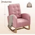 thumbnail image 2 of Twister.CK Modern Rocking Accent Chair, Upholstered Rocker Glider with Side Pocket, for Living Room, Bedroom, Nursing Room, Pink, 2 of 8