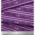 thumbnail image 3 of Soimoi Velvet Fabric Leaves & Floral Block Printed Fabric 1 Yard 58 Inch Wide, 3 of 3