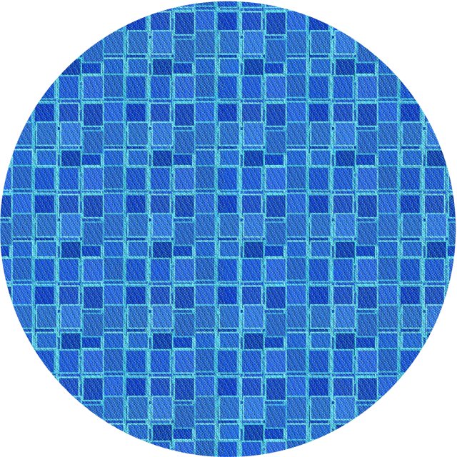 Ahgly Company Machine Washable Indoor Round Transitional Blue Orchid Blue Area Rugs, 3' Round