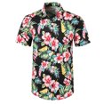 thumbnail image 1 of Leutsin Chemise Décontractée pour Homme à Imprimé, Boutonnée, à Manches Courtes, Haut Hawaïen, Blouse, 1 of 5