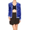 thumbnail image 1 of Womens Sequin Long Sleeve Front Zip Jacket with Ribbed Cuffs, 1 of 5