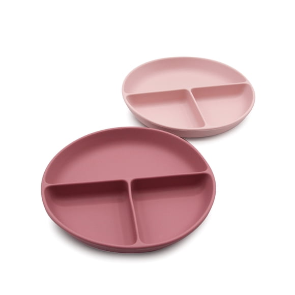 Melii Silicone Suction Plate Pink 2 Pack