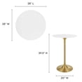 thumbnail image 2 of Pemberly Row 28" Round Metal & Wood Bar Table in Gold and White, 2 of 7
