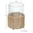 thumbnail image 2 of Glass Candle Holder Hurrican With Metal & Raffia Base 8", 2 of 4