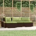 thumbnail image 1 of vidaXL 4 Piece Garden Lounge Set with Cushions Brown Poly Rattan, 1 of 5