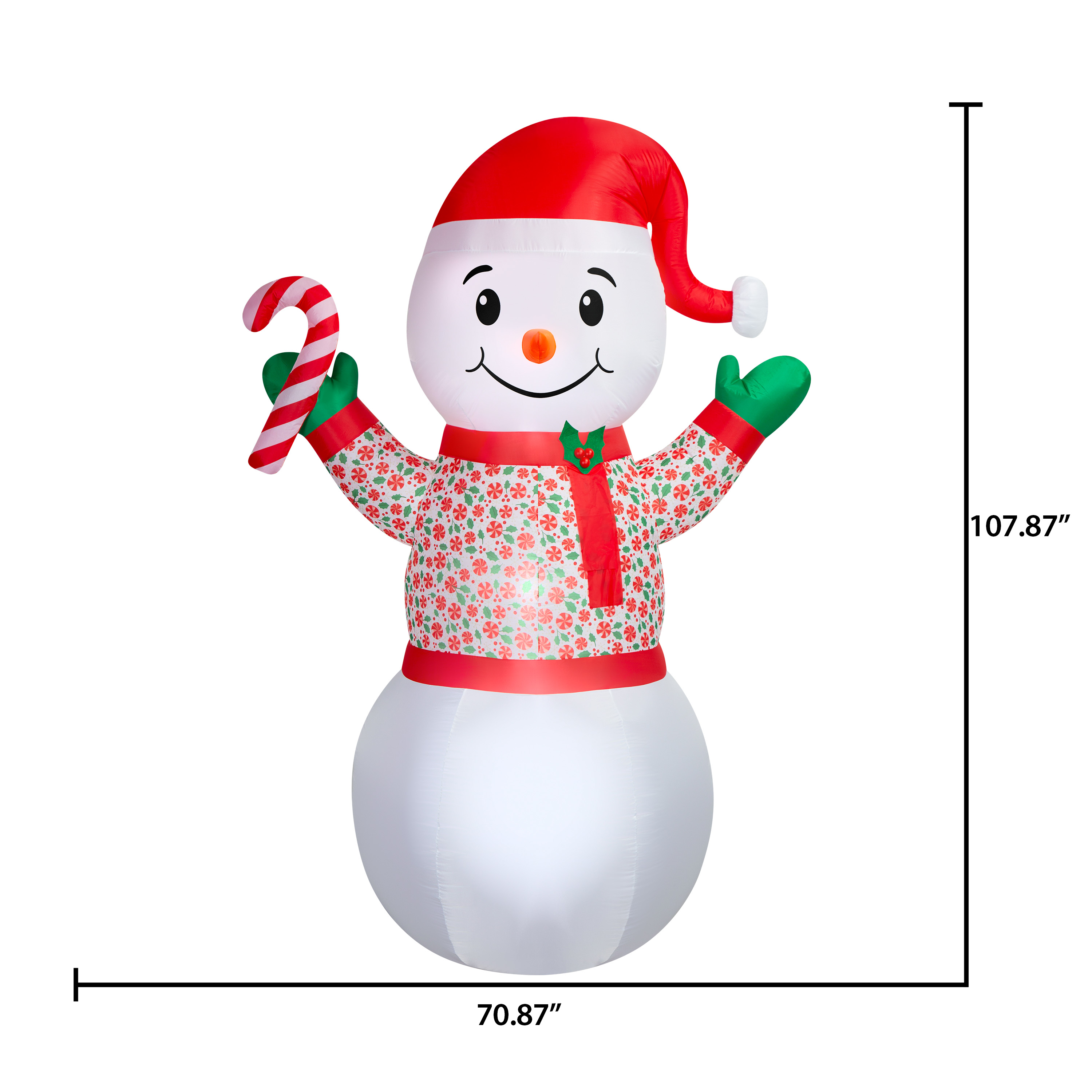 Airblown Christmas Yard Inflatables Light Snowman