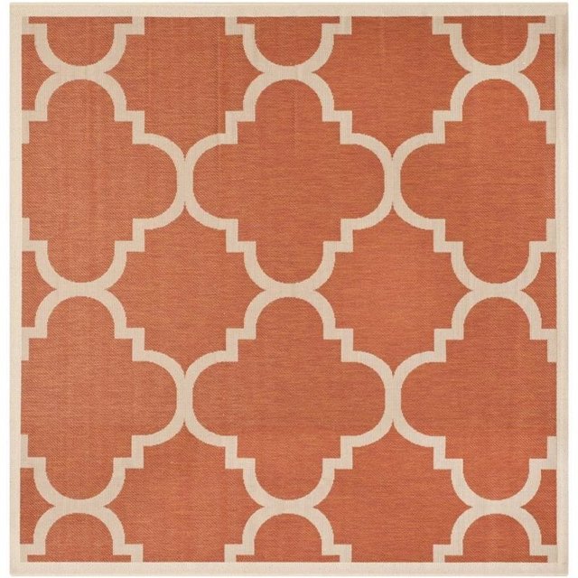 Safavieh Courtyard Terracotta Indoor Outdoor Rug - Square 6'7"