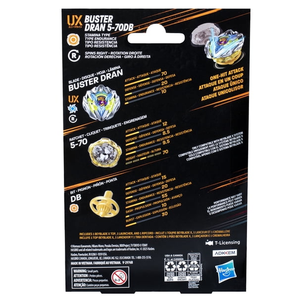 Beyblade X Buster Dran 5-70DB UX Starter Pack Top and Launcher