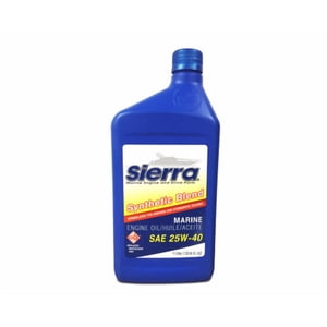 Sierra Marine Oil 18-9440-8 Marine Series; SAE 25W-40; Synthetic Blend; 1 Liter Bottle; Single; 4-Stroke Marine Engine Oil; NMMA FC-W/API-SL Certified