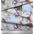 thumbnail image 3 of Soimoi Blue Georgette Viscose Fabric Floral & Bird Decor Fabric Printed Yard 44 Inch Wide, 3 of 3